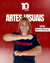 Aluna Maria Eduarda aprovada em ARTES VISUAIS na UFG.